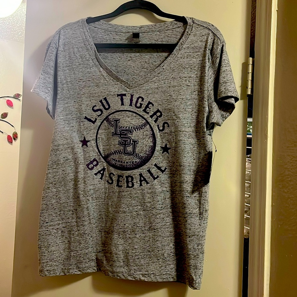 Brand new grey/purple LSU Baseball T-shirt short sleeve size M
